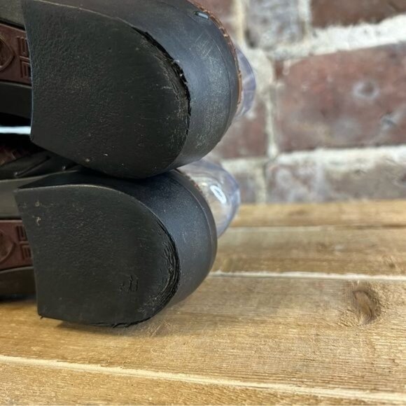 Ariat Rattan Brown Leather Woven Strap Slip On Mule Clog sz 7.5 - Picture 10 of 12